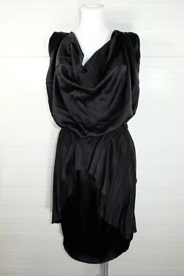 Lanvin Black Evening Dress Open Shoulder Hourglass Ete 2010 Viscose Silk 36 - Image 1 of 4