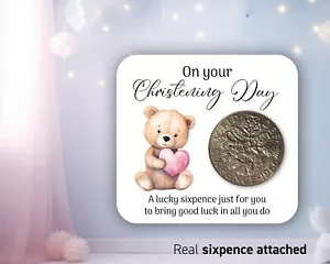 Regalo de bautizo moneda de seis peniques de la suerte regalo hijo hija recuerdo NIÑO NIÑA 10 - Imagen 1 de 12