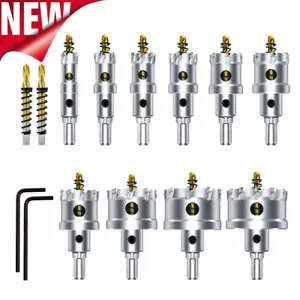 Upgraded 10Pcs TCT Hole Saw Kit for Metal,Tungsten Carbide Tipped Hole Saw Set - Picture 1 of 12