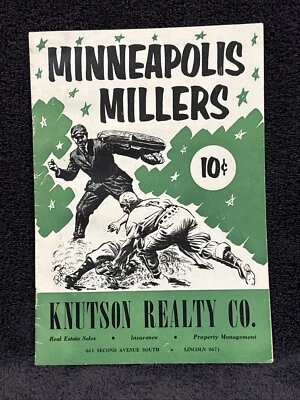 RARE 1955 Minneapolis Millers vs. New York Giants Exhibition Gm Prog Willie Mays - Image 1 of 4