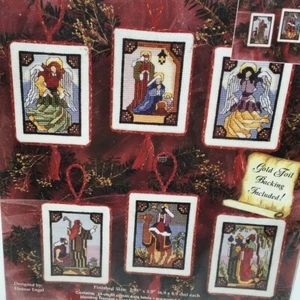 Kit de 6 adornos de cuento de Navidad Janlynn punto de cruz 04-744 de colección - Imagen 1 de 7