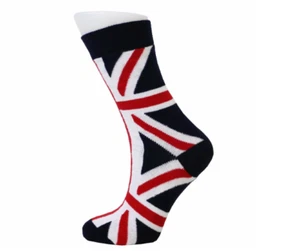 Union Jack British UK Flag Calf Men's Novelty Fun Gift Socks - Picture 1 of 6