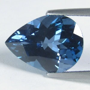 6.78Cts Stunning Natural London Blue Topaz Pear Shape Loose Gemstone Ref-VIDEO - Picture 1 of 3