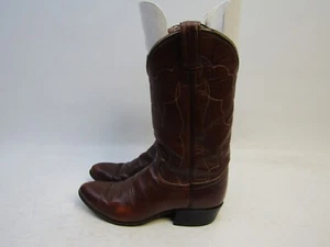 TONY LAMA Womens Size 7 A Narrow Width Brown Leather Cowboy Western Boots - Picture 1 of 11