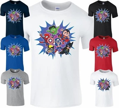 GILDAN/CLASSIC Superman Batman Spiderman Captain America Hulk T-Shirt Weihnachten Geburtstag Geschenk