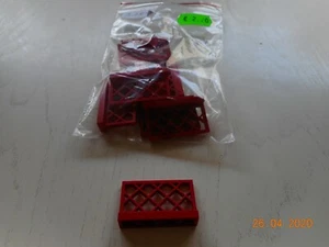 10x Lego 3185 Gitterzaun 1x4x2 rot - Bild 1 von 2