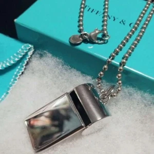 Vintage Tiffany & Co. Pfeifkette Silber 925 Perlenkette mit Box Etui - Bild 1 von 3