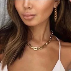 NWT Eddie Borgo Supra Link Gold Earrings & Necklace Set - Picture 1 of 9