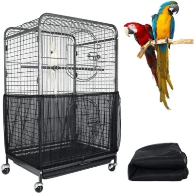 ASOCEA Extra Large Bird Cage Seed Catcher Guard Universal Birdcage Cover Nylon M