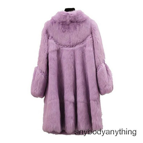 OFF WHITE Cappotto donna vera pelliccia di coniglio giacca sciolta manica 3 4 outwear parka invernale caldo