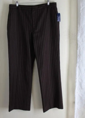 Nuevo con etiquetas Pantalones de vestir Chaps Talla 16 elegantes 100 % lana clásicos gabardina carrera XL Foto 1 de 4
