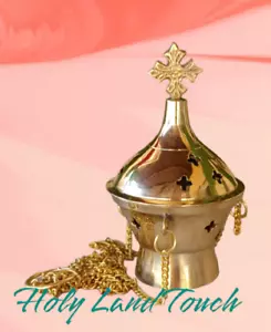 Incense Burner Brass Hanging or Stand good quality Orthodox Hand Made Jerusalem - Picture 1 of 7