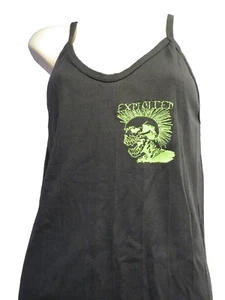 Camiseta sin mangas vintage 100 % algodón The Exploited Punk verde calavera hágalo usted mismo XL - Imagen 1 de 22