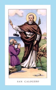 SANTINO SAN CALOGERO IMAGE PIEUSE - HOLY CARD SANTINI - Picture 1 of 1