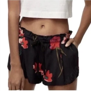 WILFRED Montrouge Black Floral Print Drawstring Waist Shorts Women’s Size Small - Picture 1 of 7