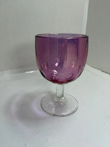 Vintage amethyst purple Glass Thumbprint Goblet. 6” Tall x 3 3/4” Round - Picture 1 of 3