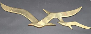 Vintage Messing fliegende Möwen Mid Century Modern Wandbehang Dekor 26" - Bild 1 von 7