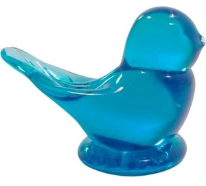 Blauer Glücksvogel Figur signiert und datiert 2020 mundgeblasenes Glas RT5 - Bild 1 von 1