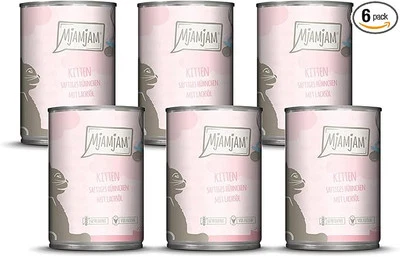 MjAMjAM - Premium Nassfutter für Katzen - Kitten saftiges Hühnchen mit Lachsöl