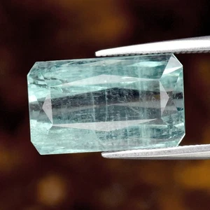 💎 5.98ct 13.5x8mm Scissor Cut Natural Bluish Green Emerald - Nigeria Gemstone - Picture 1 of 4