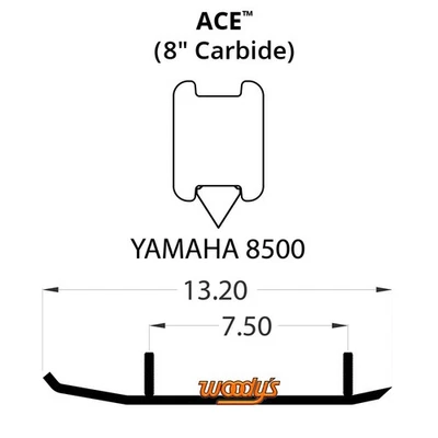 Woodys Ace Runners with 8in Carbide for 2017 Yamaha SW10XL37 Sidewinder XTX 137 - Image 1 of 2