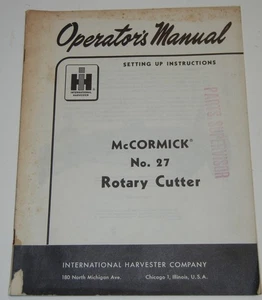 McCormick Farmall Nr. 27 Rollschneider, Einrichtanleitung Bedienungsanleitung - Bild 1 von 1
