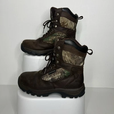 Field & Stream Woodsman Mens Size 7.5 Camo Hunting Leather Boots Thinulate Ultra - Image 1 of 4