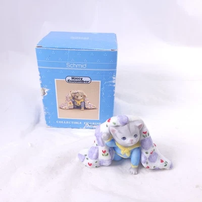 Vintage Schmid Kitty Cucumber Peek a Boo Baby Pickles Kitten Cat Figurine - Image 1 of 4