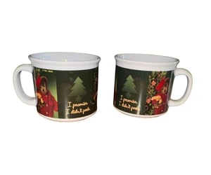 Christmas Bear Mug Set "I Promise I Didnt Peek" 2003 - Picture 1 of 3
