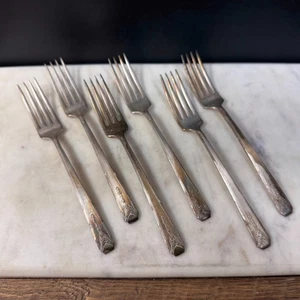 Oneida Community MILADY Silverplate 1940 Flatware Dinner Fork 7-5/8" (6) - Picture 1 of 7