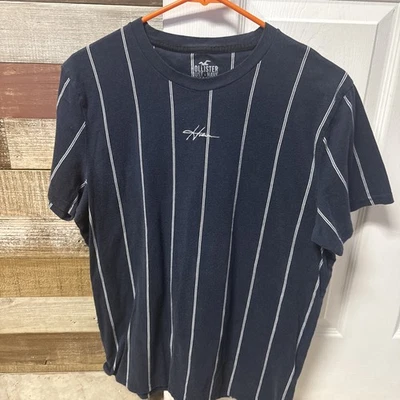 Camisa Hollister Must Have Collection Hombre L Azul con Rayas Blancas Foto 1 de 4