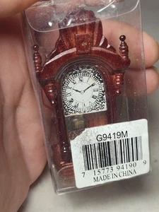 Piazza della Città Miniature Legno Nonno Orologio Pendolo Casa delle Bambole - Foto 1 di 6