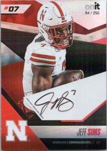 Jeff Sims 2023 Onit Athlete Nebraska Cornhuskers Auto Autograph /250 W240 - Picture 1 of 2