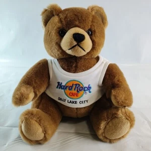 Vintage 10" Herrington Hard Rock Cafe Salt Lake City Bear Plush 2002 Souvenir  - Picture 1 of 11