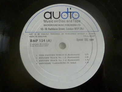 AUDIO BMP 134 BACKGROUND MUSIC RARE 10" UK LIBRARY VINYL LP RECORD SOUND EFFECTS - Image 1 of 3