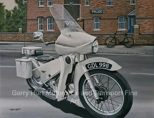Velocette LE Polizei Motorrad Classic Art DIN A4 Druck - Bild 1 von 1
