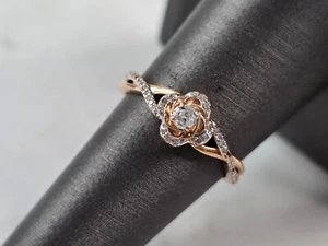 Damenring Vintage Nachlass 10 Karat Rotgold Diamant 2,5 g E3972 - Bild 1 von 6