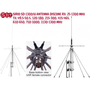 SIRIO SD-1300/U ANTENNA DISCONE RX: 25-1300 MHz TX: 49.5-50.5, 120-180, 215-300, - Afbeelding 1 van 4