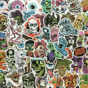 Confezione 50 Pezzi Adesivi Vinile Horror Bomba Skateboard Graffiti Laptop Bagagli Decalcomanie - Foto 1 di 9