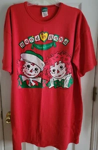 NEW Vintage Raggedy Ann & Andy Red TShirt Nightshirt Nightgown - Picture 1 of 6