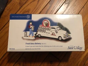Department 56 2002 Snow Village Fresh Dairy Delivery Set of 2 #56.55195 Neu in OVP - Bild 1 von 2