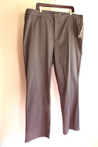 NYJD Chino Pants Womens Plus 22 2X NWT Mouse Brown Original Slimming Zip Cotton - Picture 1 of 6