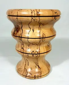 Vintage Spalted Beech Wood Vase/Pot 1970s Retro - Picture 1 of 3