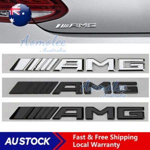 Chrome Finish AMG Emblem Badge fits Mercedes Benz AMG A C E GLC GLA GLB GLE AUS - Picture 1 of 11