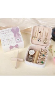 17Dec Mini Travel Jewelry Case Small jewelry Box 3.86*3.86*2in, Ocean Blue - Picture 1 of 10
