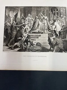 Die Krönung Karls des Großen 1887 Tiefdruck Gebbie & Co Ltd Print F. Kaulbach - Bild 1 von 5