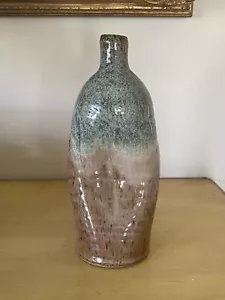 Bottiglia vaso pizzicato ceramica prezzemolo fatta a mano firmata alta 9,5” forma RARA - Foto 1 di 13