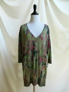 Anthropologie Size S Sparrow V Neck Tunic Style Cotton/Linen Sweater Multi Color - Picture 1 of 6