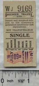 Vintage: Premier Travel single ticket 10d - Picture 1 of 1