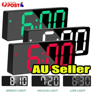 LED Digital Clock Mirror Display Snooze Alarm Temperature Time Table Desk Decor~ - Picture 1 of 31